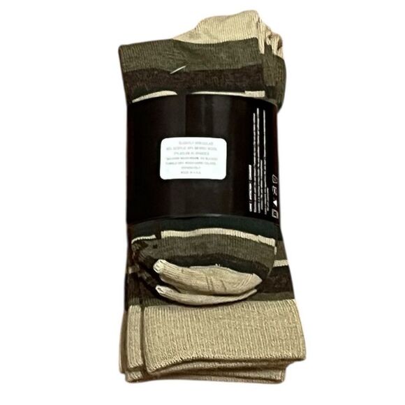 Harley-Davidson Men's Olive and Beige Stripe Casual Socks, 2 Pairs, Size L, NWT - Picture 4 of 5